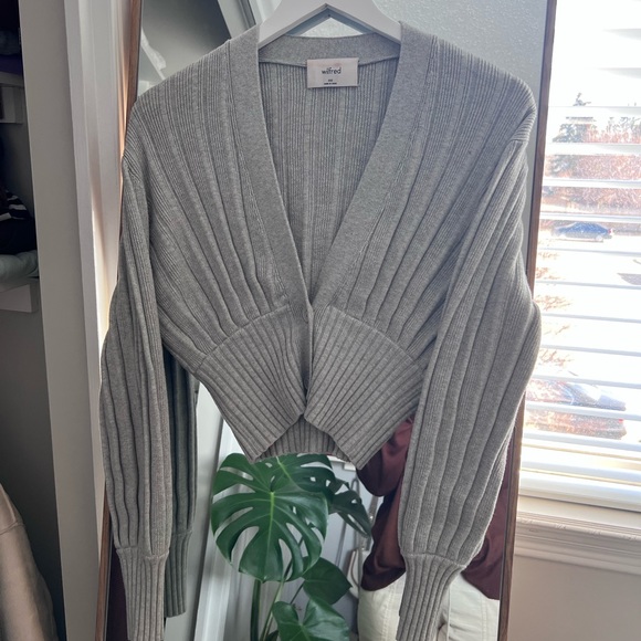 Wilfred Thais Plunge Front Cardigan Grey - Picture 4 of 5